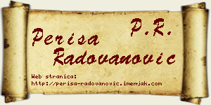 Periša Radovanović vizit kartica